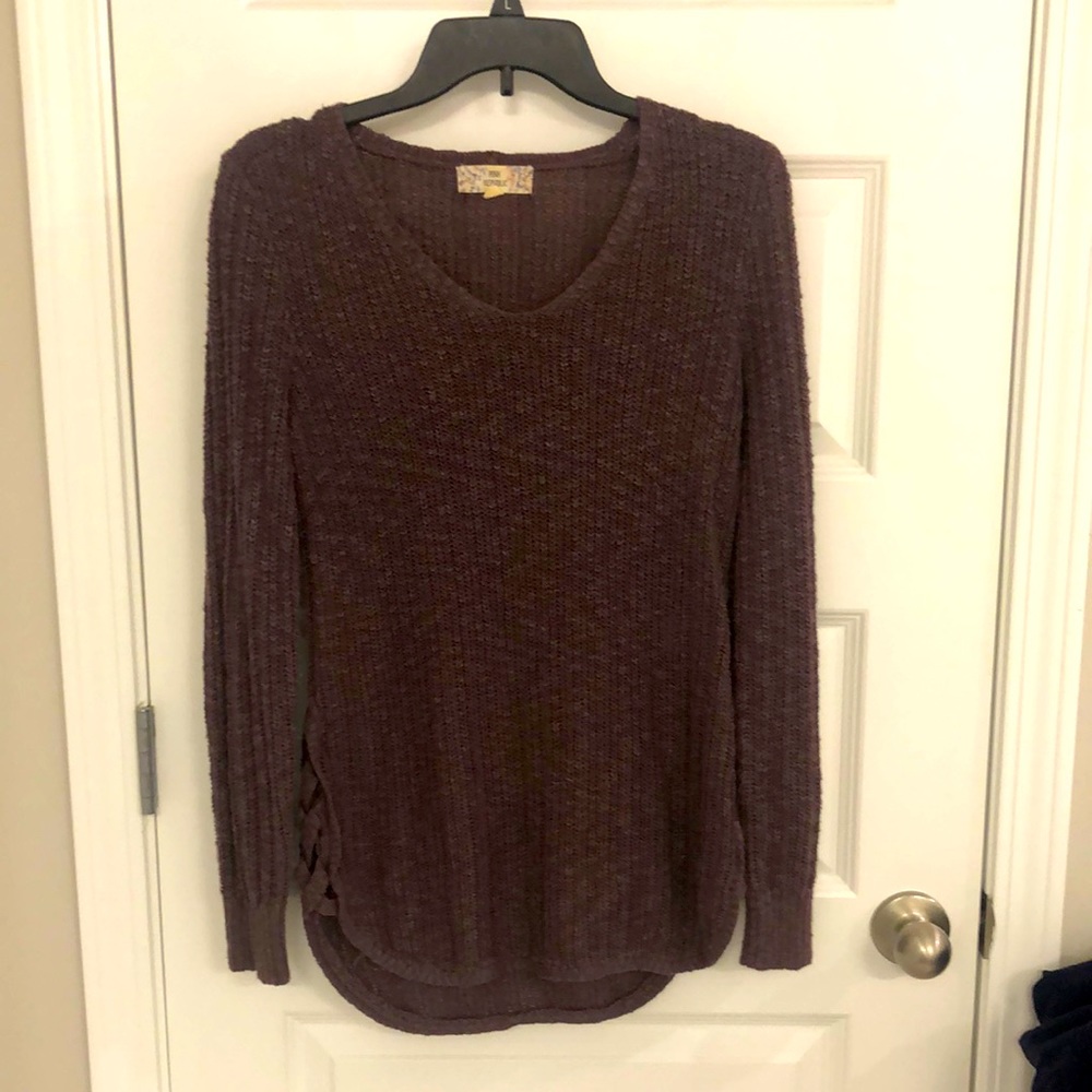Plum purple cable knit sweater